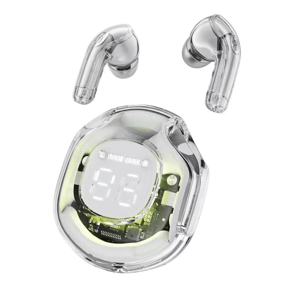 T8 PRO TWS Bluetooth Earbuds Transparent with LED Digital Display Wireless In-Ear Earphone for Xiaomi Huawei iPhone Headphone