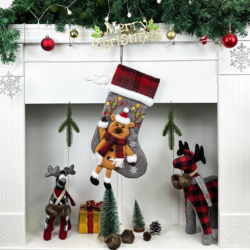 Christmas Socks Gift Bag Christmas Tree Ornaments Snowman Christmas Tree Pendant