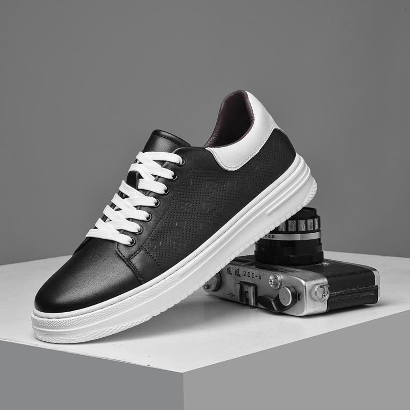 Fashion Fashion Men's Genuine Leather Sneakers Versatile Skateboard Footwear Outdoor Casual Shoes for Man Leisure Walk Vulcanize Shoes