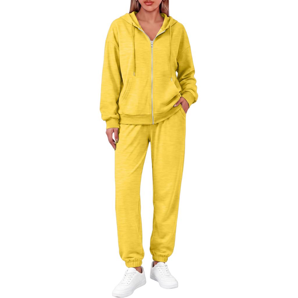 Women's Fashion Comfortable Hoodie Jacket Set for Winter Casual Wear