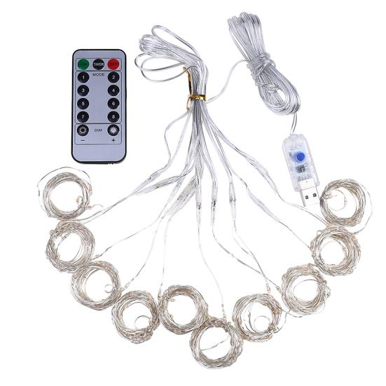 Pleasure Holiday 100LED 3x1Meter Curtain Strings Light USB 8-Mode Fairy Lamp with Remote Control
