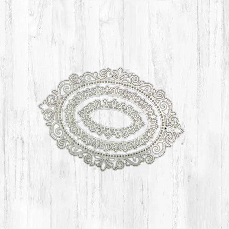 Laciness Die Cuts Nesting Oval Cutting Dies Embossing Die Cuts Templates for Kid Gift Card Making Scrapbooking DIY Album