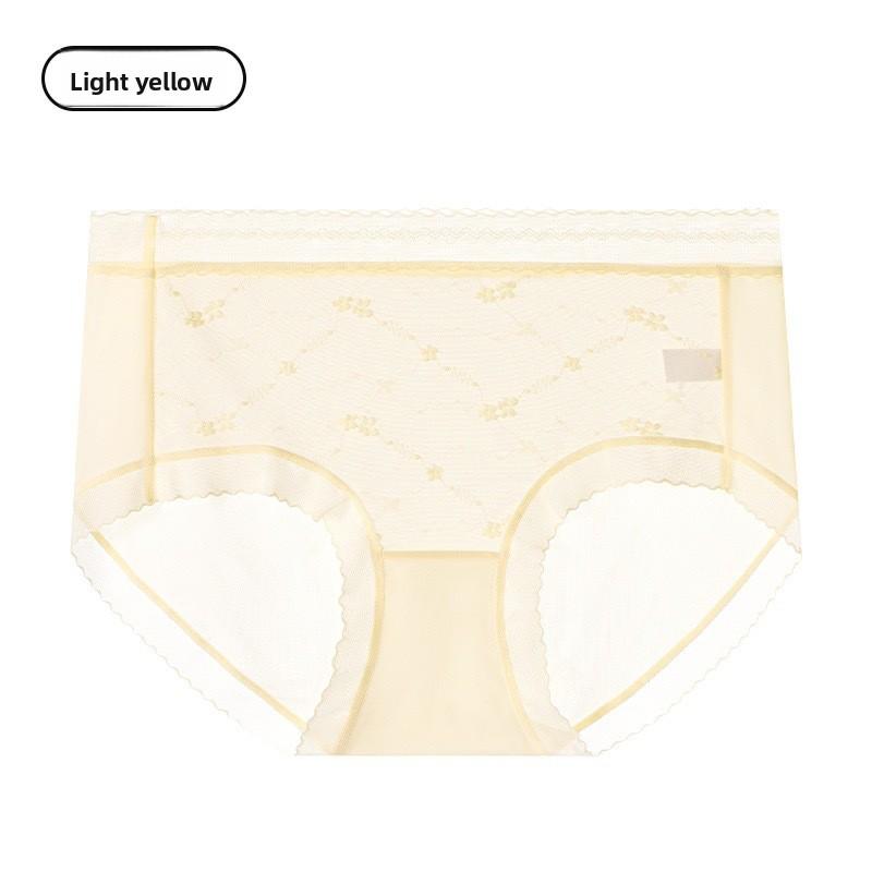 Plus Size Women's Summer Ice Screen Print 10A Class Antibacterial Crotch High Elastic Antibacterial High Waist Briefs