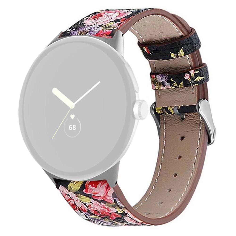 

Quick Release Watch Band for Google Pixel Watch 3 41mm/Watch 2/Pixel Watch Genuine Leather Watch Strap Replacement Part Black/Rose