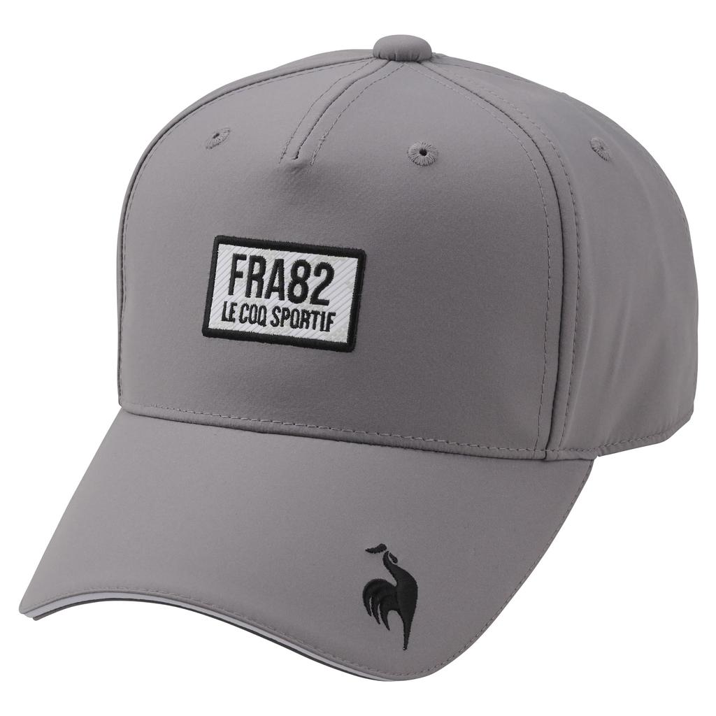 Le Coq Sportif Golf LG4FCP11M Cap with Heat and GY00 Men's Patch, Navi, Sweat-Wicking, Quick-Drying, Antibacterial, Odor-Resistant, Gray,