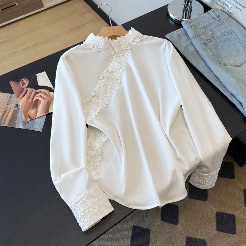 Elegant Satin Jacquard Two-Piece Set with Frog Button and Round Neck L