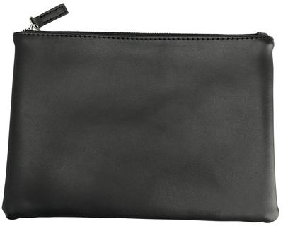 Accessory Flat Pouch [Flox] Pouch, Men's, Holder, Small, Leather, Women's, Brand, Popular, Stylish, Leather, Bag-in-bag, Small, Thin, (Black)