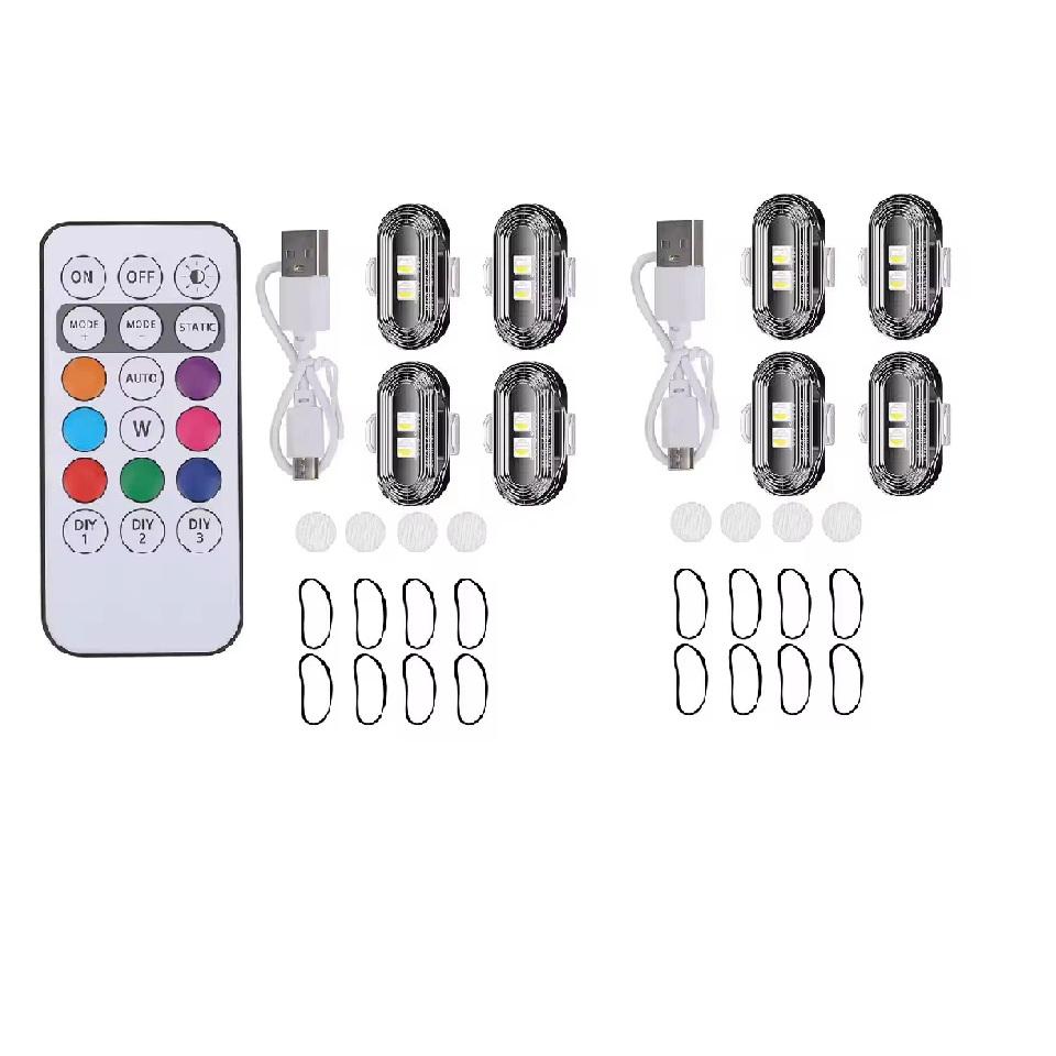 Bike Motorcycle LED Warn Lights RGB Strobe Light Car Bike Warning Light Wireless Remote Control Motor Night Safety Warning Light