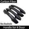 Carbon Fiber Door Handle Cover Trim for Volkswagen VW Tiguan MK2 AD BW 2016~ Car Protective Accessories Stickers