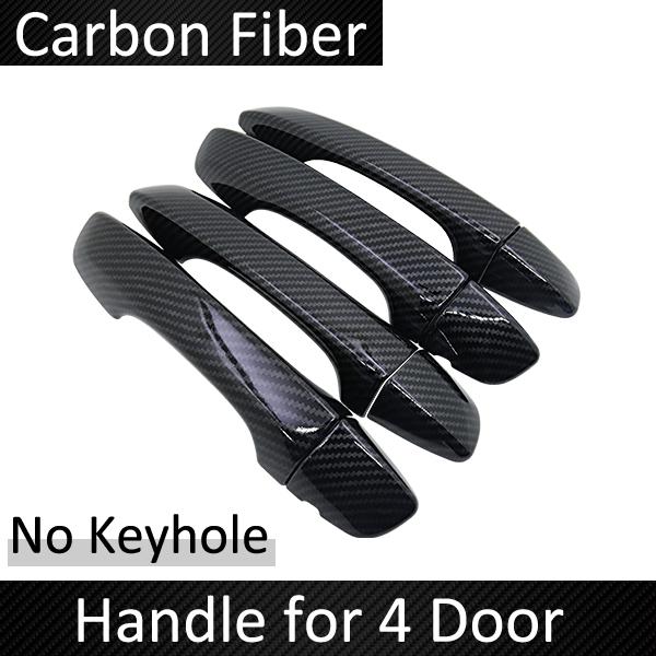 Carbon Fiber Door Handle Cover Trim for Volkswagen VW Tiguan MK2 AD BW 2016~ Car Protective Accessories Stickers