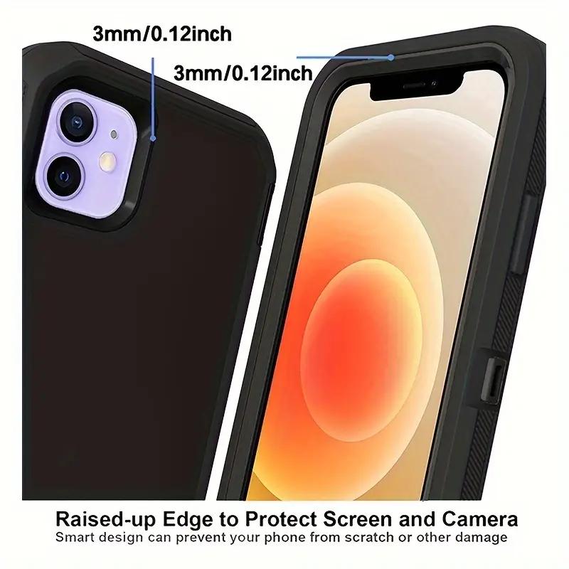 Shockproof Protective Phone Case for IPhone 16 Case Body Rugged Dust Proof 3 Layer Tough Phone Cover for iPhone 15 14 Pro Max