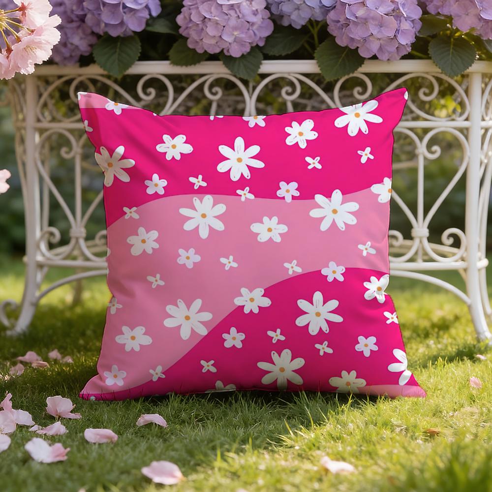 Colorful Daisies Cushion Cover Home & Car Dual-Scene Pillow Cover: Reversible for Premium Comfort