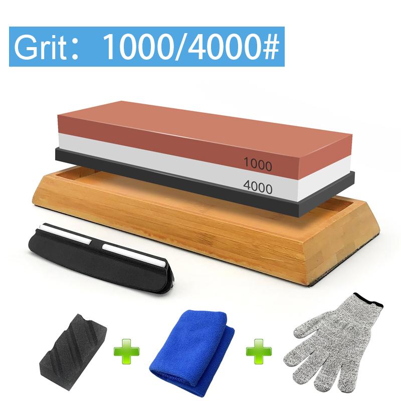 7Pcs Set Sharpening Stone Set Grit 240-8000# Whetstone Grindstone With Wooden Base Angle guide Woodwork Tool Grinding System