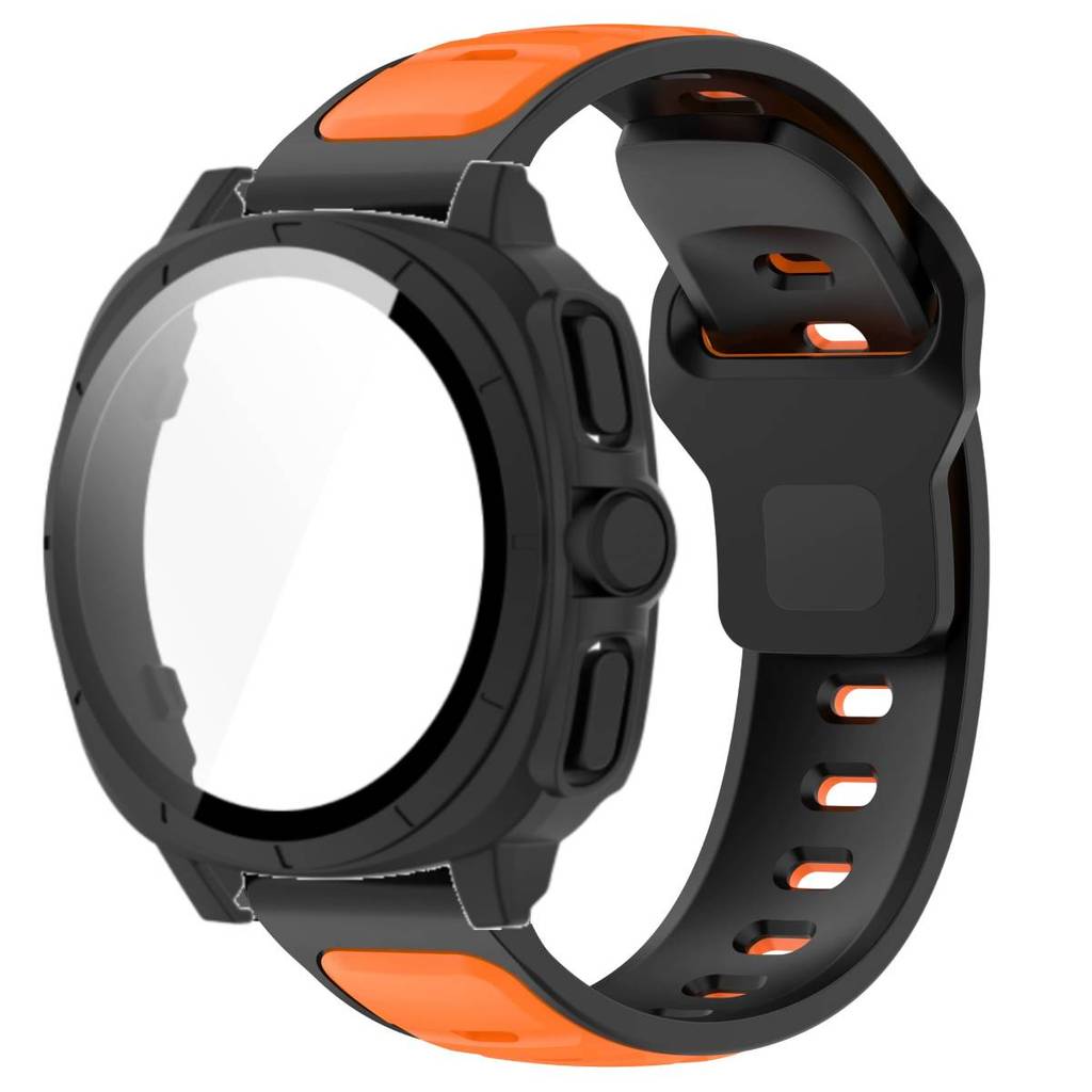 Silicone Band +Tempered Glass Case For Samsung Watch 7 40mm 44mm Strap Protector Cover For Samsung Galaxy Watch 7 44mm 40mm