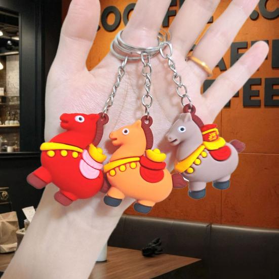 Yousheng 5/10 Stück Jahr des Pferdes 2026 Schlüsselanhänger-Set Chinesisches Tierkreiszeichen Glücksbringer Glückverheißungsvolle Kulturelle Bedeutung Schlüsselanhänger