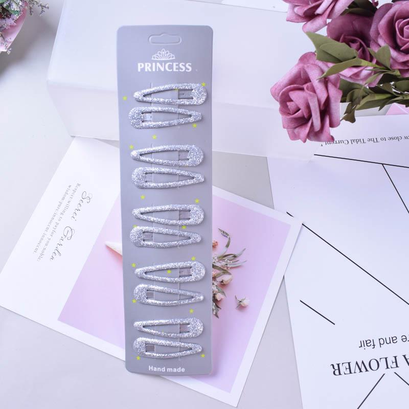 10pcs/set Glitter Hairpins Snap Hair Clip for Children Kids Claw Hair Clip Pins For Girls Hair Accessories Cute Metal Barrettes