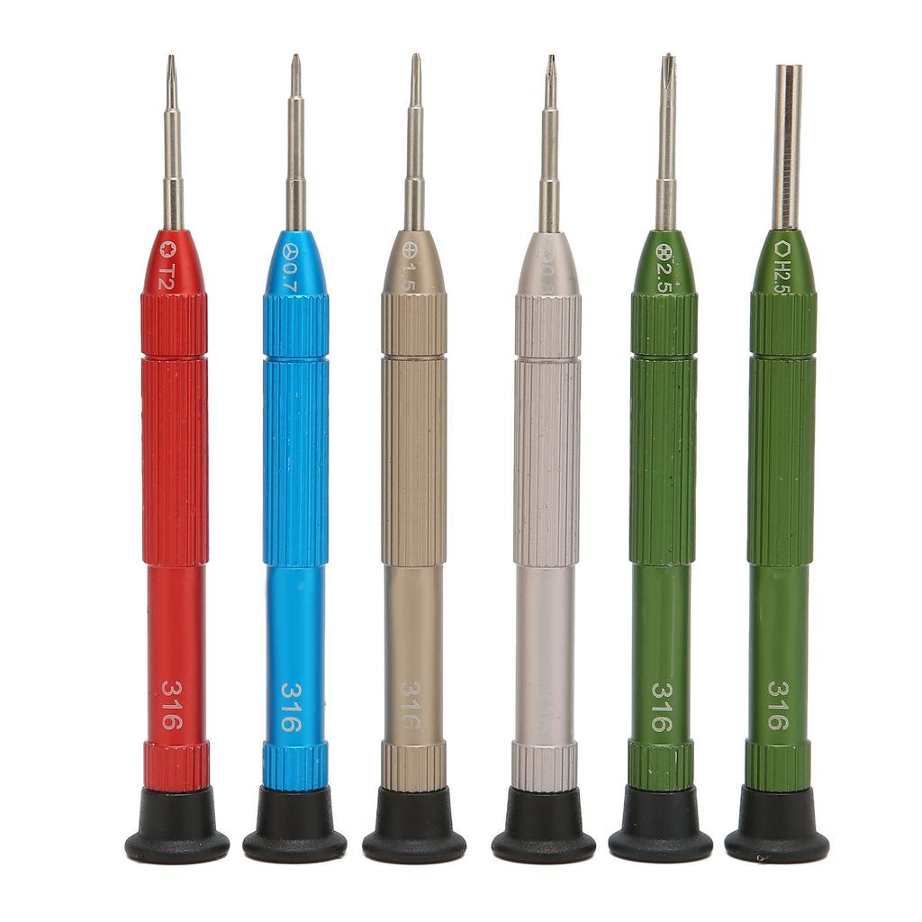 6 in 1 Schraubendreher Set Metall Tragbar Reparatur Demontage Werkzeugsatz für Brillen Sonnenbrillen Spielzeug Uhren