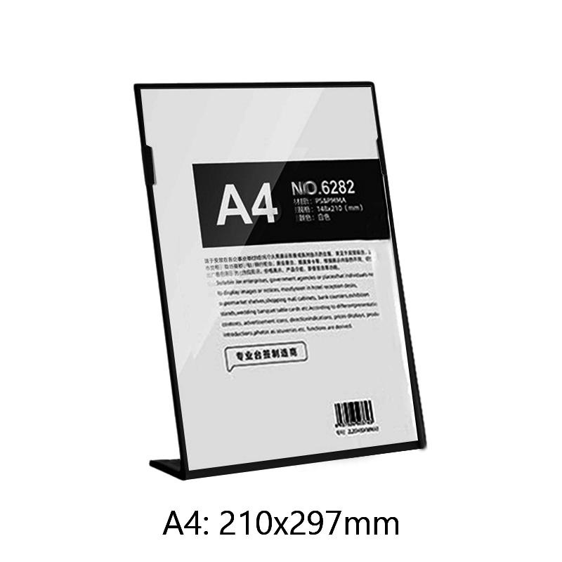 Acrylic Table Card Display Board A4 A5 A6 L-Shaped Table Sign Price Card Billboard Stand Picture Poster Art Display Frame Empty