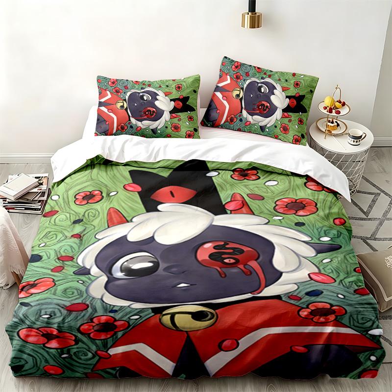 Cult of the Lamb 3pc set Perfect for bedroom use Comfortable bedding set includes a duvet cover and two pillowcases Ideal birthday or Christmas gift