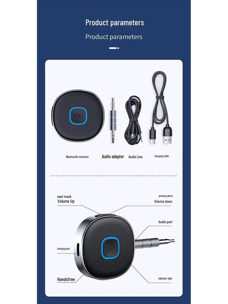 J33 Car Bluetooth Audio Receiver: Lossless Sound Quality, Dual Connectivity, Plug & Play.