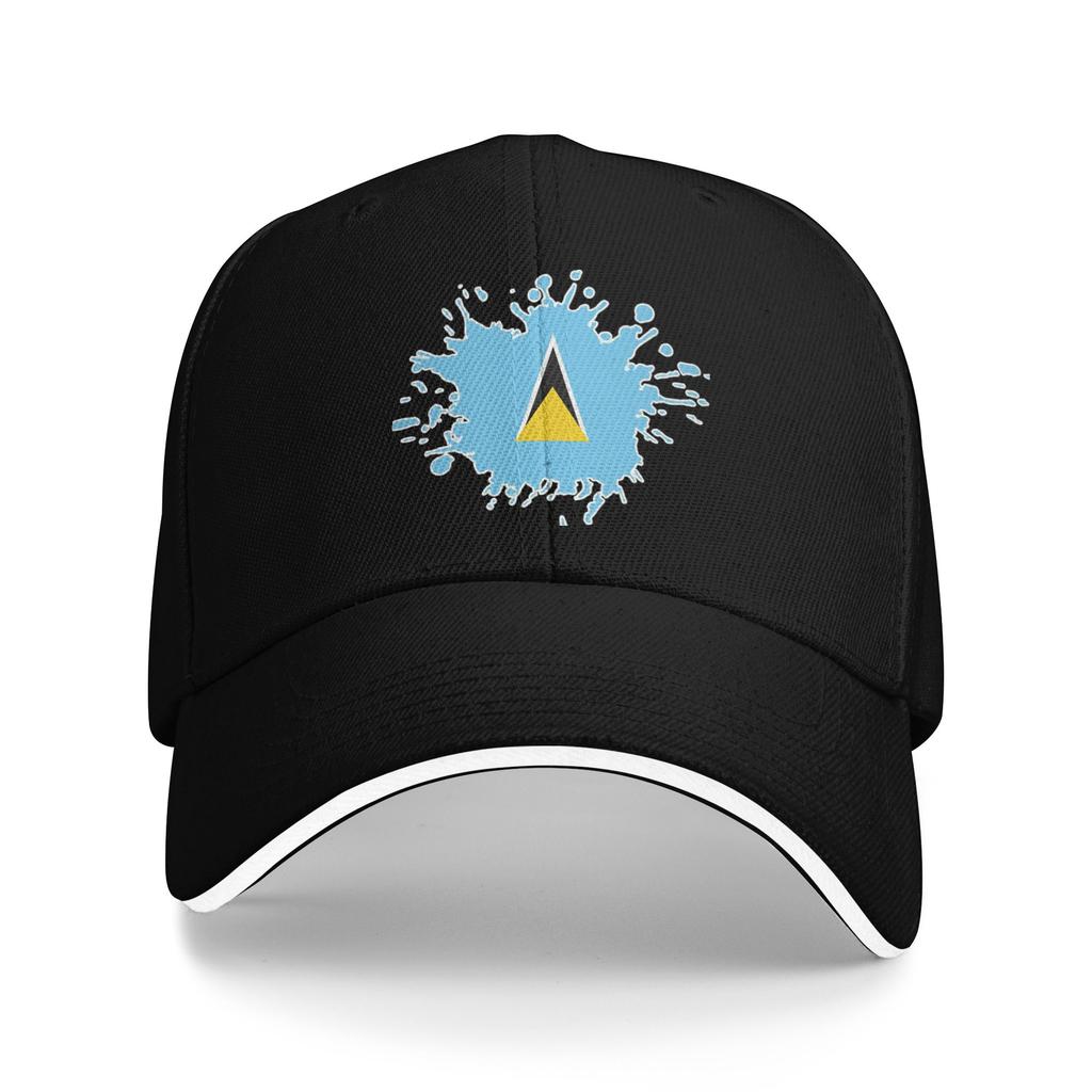 Saint Lucia Coat of Arms Baseball Cap Fashion  Sandwich Hat for Unisex Women Adjustable Hats Cap Outdoor