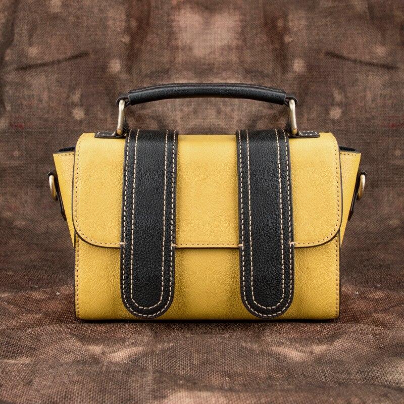 Johnature Mode erste Schicht Kuh Leder Frauen Tasche Vintage Handtasche Freizeit handgefertigte weibliche Schulter Messenger Taschen