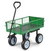 Garden Cart with Seat, 226.8 Kg, Rolling Steel Garden Work Seat with Wheels, Heavy Duty Gardening Stool, with Tool Tray & Adjustable Handle, Outdoor