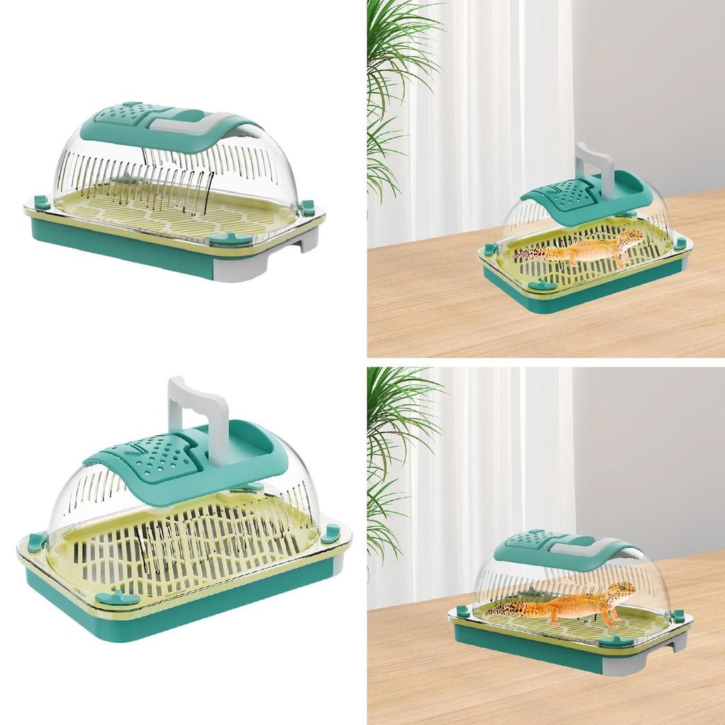 Reptile Terrarium Turtle Tank Clear Reptile Feeding Box Habitat Cage Reptile Carrier for Turtle Lizards Spiders Tortoise Snake