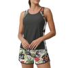Women’s Two Piece Tankini Swimsuit Set with Tropical Print Sleeveless Top and Shorts Lightweight Quick Dry Fabric