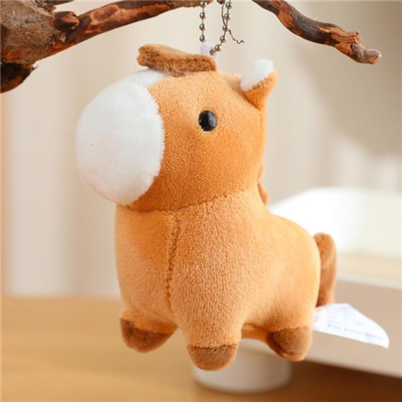 

Cartoon Colorful Plush Pony Pendant Keychain Year Of The Horse Mascot Doll Pendant Backpack Decoration Pendant Year Gifts as the picture