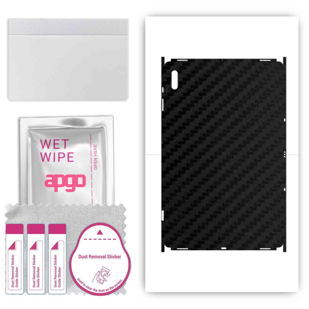 apgo Protective Skin Sticker for the back+sides compatible with Samsung Galaxy Tab S8 Ultra WiFi, Full Wrap Film, Foil, Vinyl - Pattern Carbon Black