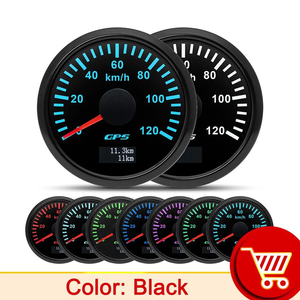 AD 7 Color Backlight 52MM Digital GPS Speedometer Gauge KMH Suitable For Both 12V And 24V Vehicles Waterproof Boat Yachts