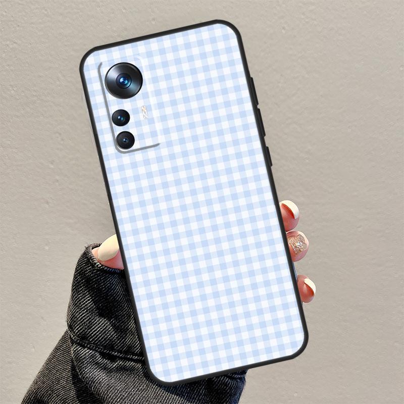 Pastell-Karo-Hülle für Xiaomi 13 Pro 11T 12T 12 Lite 12X POCO F5 Pro X3 X5 M6 Pro X4 F4 GT F3 M5s Funda