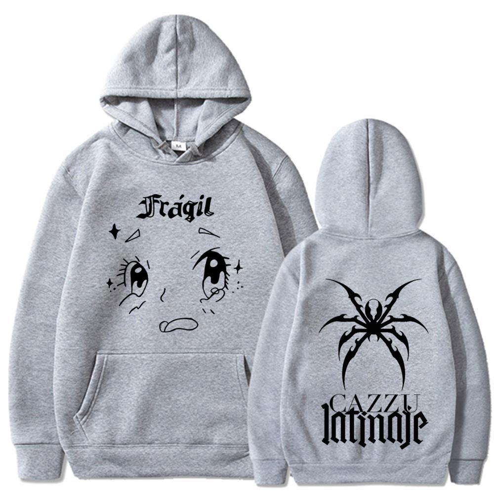 Singer Cazzu Latinaje Album 2025 Vintage Graphic Hoodie Men Women Aesthetics Pullover Winter Casual Fleece Hip-hop Sweatshirts