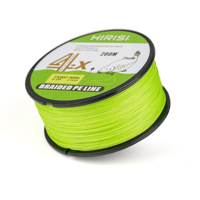 4 Strands PE Braided Fishing Line 200M Smooth 15LB-50LB Abrasion Resistant Tackle for Saltwater Freshwater Fishing