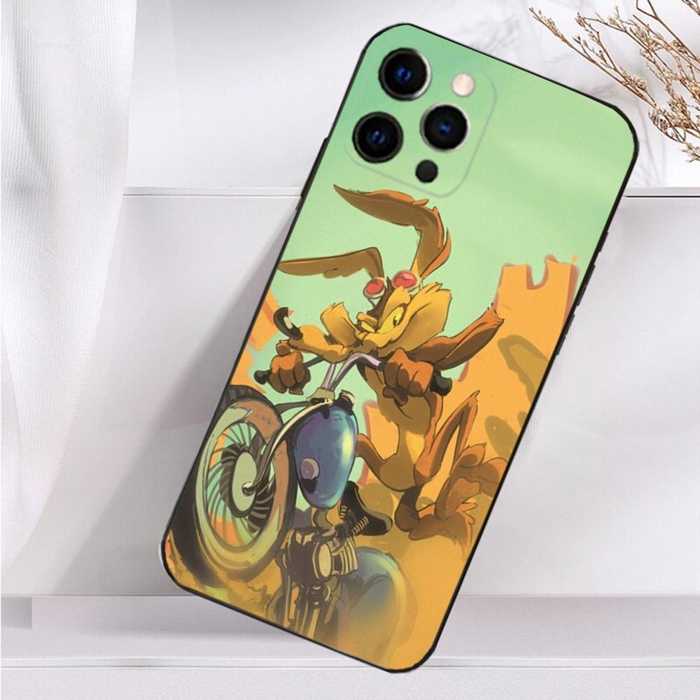 

Road Runner W-Willy C-Coyote Phone Case For iPhone 16,15,14,13,12,11 Plus,Pro Max,XS,X,XR,SE,Mini,8,7 Soft Silicone Black Cover iPhone12mini