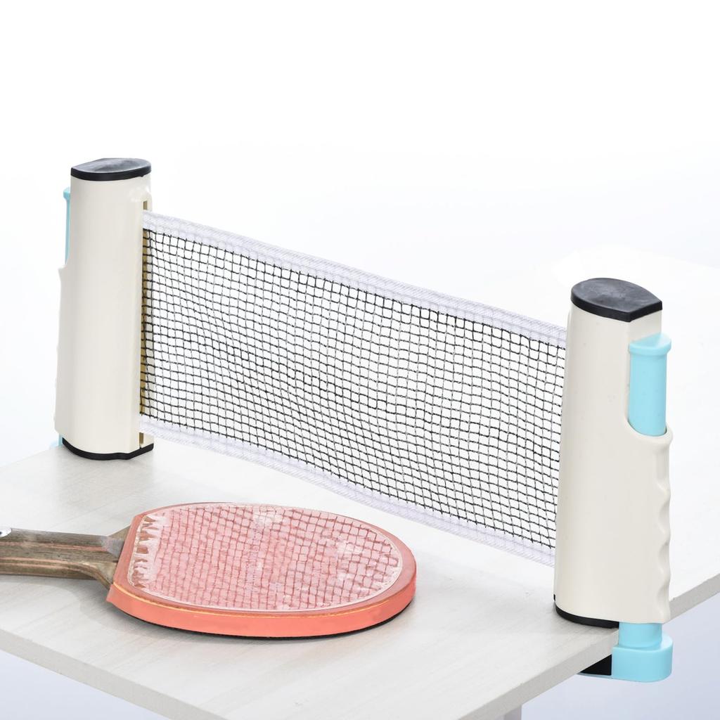 M METERXITY Table Tennis Net Replacement Extendable Ping Pong Net with Plastic Posts for Game Sports Blue and White