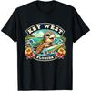 Key West Florida Cute Sea Turtle Surfing Cotton Men T Shirt S