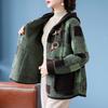 Veste Cardigan à Capuche à Carreaux pour Femme Automne Hiver