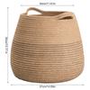 Cotton Rope Woven Basket For Plants Storage Foldable Decorative Basket With Metal Frame