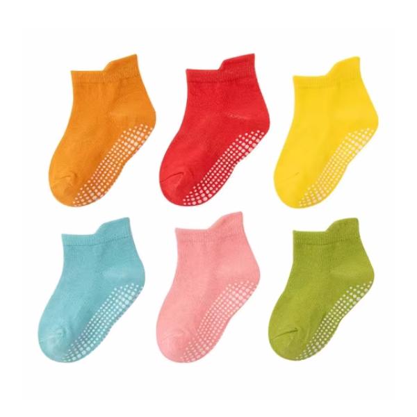 

6 пар/лот 0-7 лет детские носки-тапочки для девочек и мальчиков полосатые спортивные детские нескользящие носки-лодочки для мальчиков весна-лето новые S