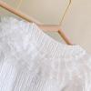 Spring Lace Trim Girls' Long Sleeve Shirt - Turn-Down Collar