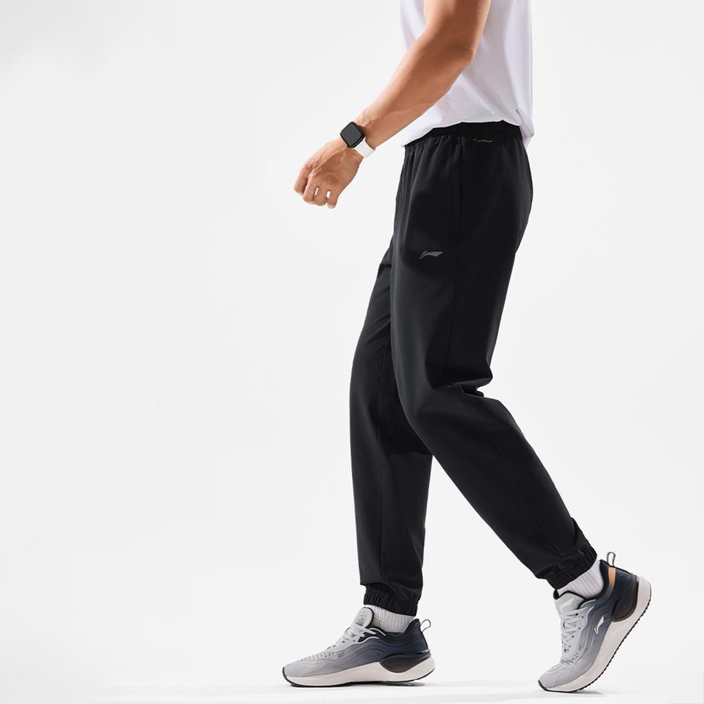 Li-Ning Water-Resistant Cuffed Mid-Rise Sports Pants Men Bottoms Black AYKV059-1