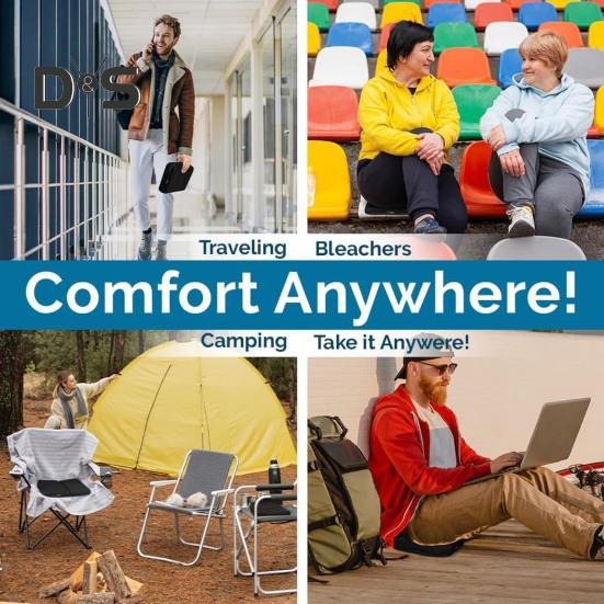 TPE Gel Portable Seat Cushion Sedentary Pain Relief Breathable Washable Outdoor Camping Garden Bench Travel Airplane Seat Foldable Pad Mat