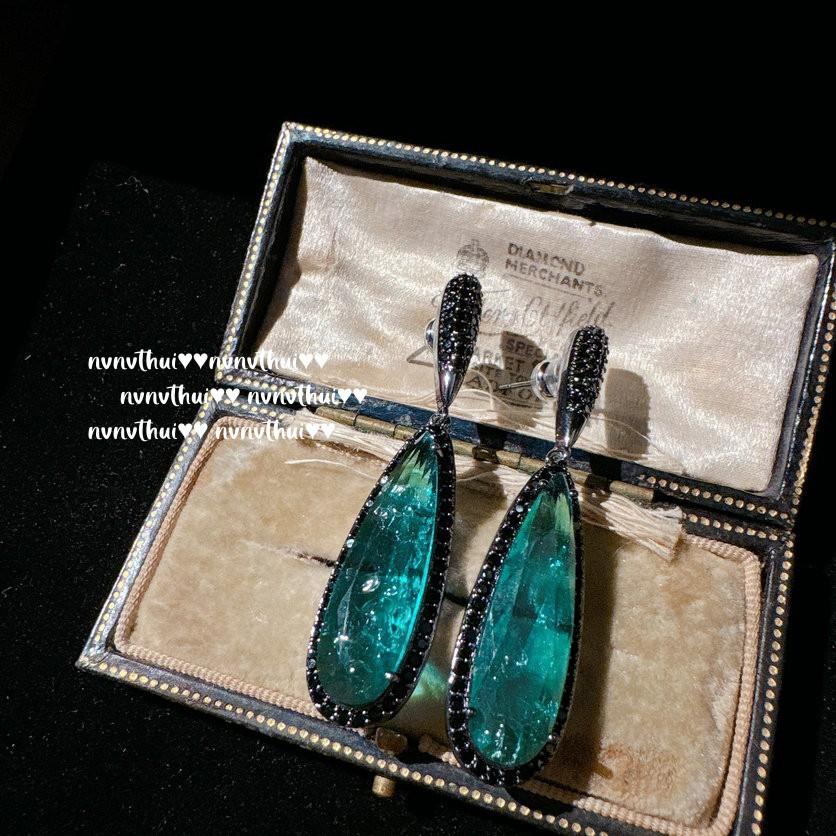 Broche de flecos de gema de loro Sotheby's Vintage Chapado en oro de 18 quilates, Pendientes de circonita y perla de lujo Parra