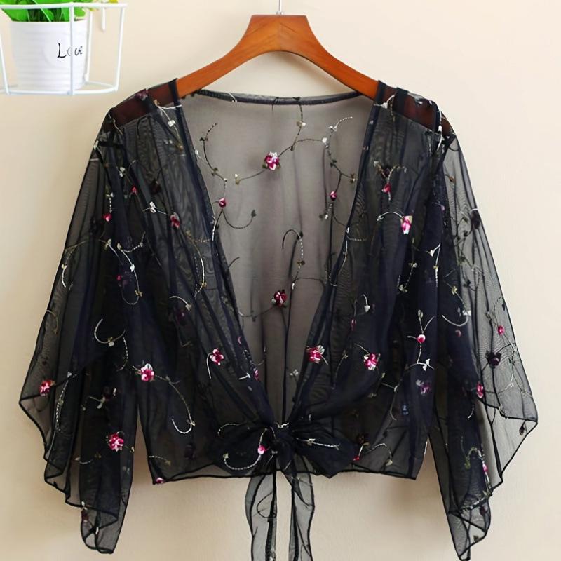 Женский сетчатый кардиган большого размера 2025 чёрный