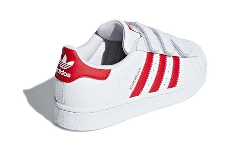 Adidas Originals SUPERSTAR CF Comfortable Abrasion Resistant Breathable Low top Skateboard Shoes White Red CG6622