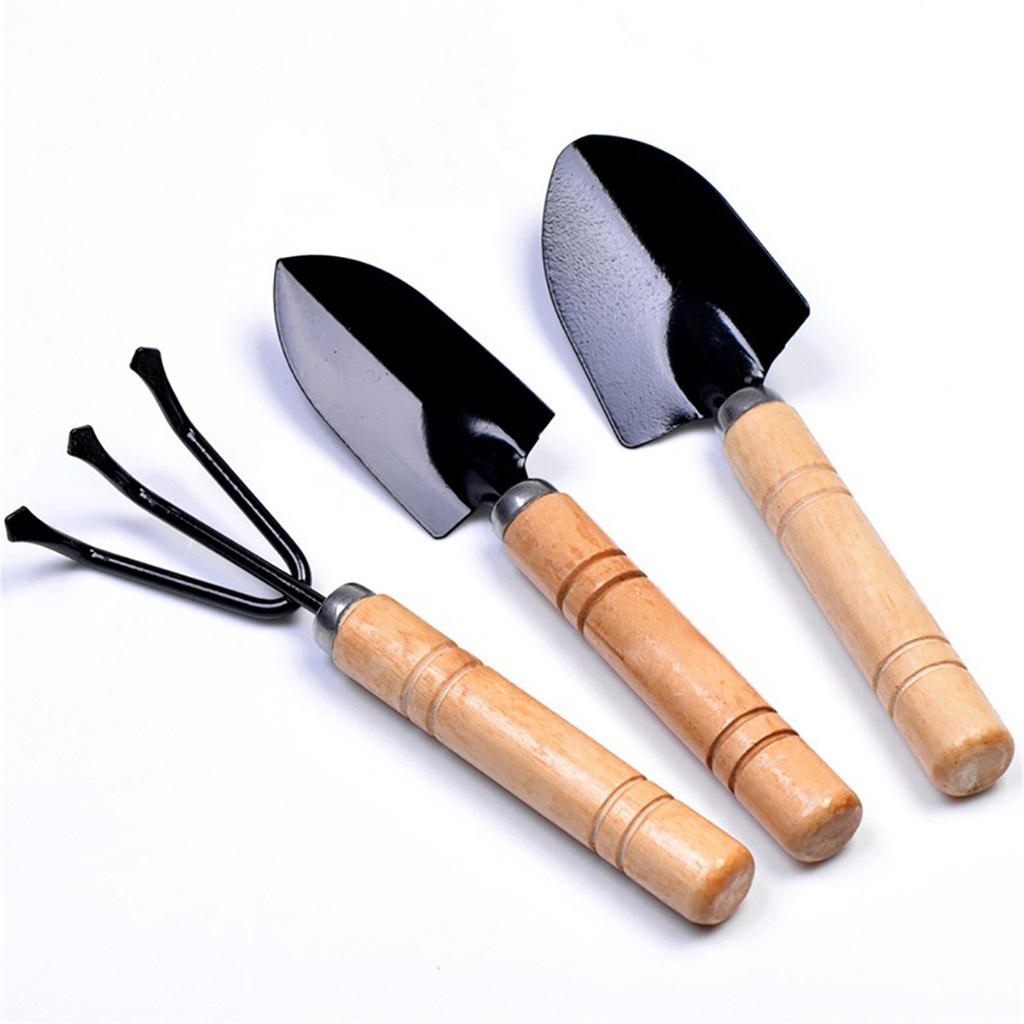 3PC Shovel Rake Set  Garden Tools With Wooden Handle Steel Garden Tools