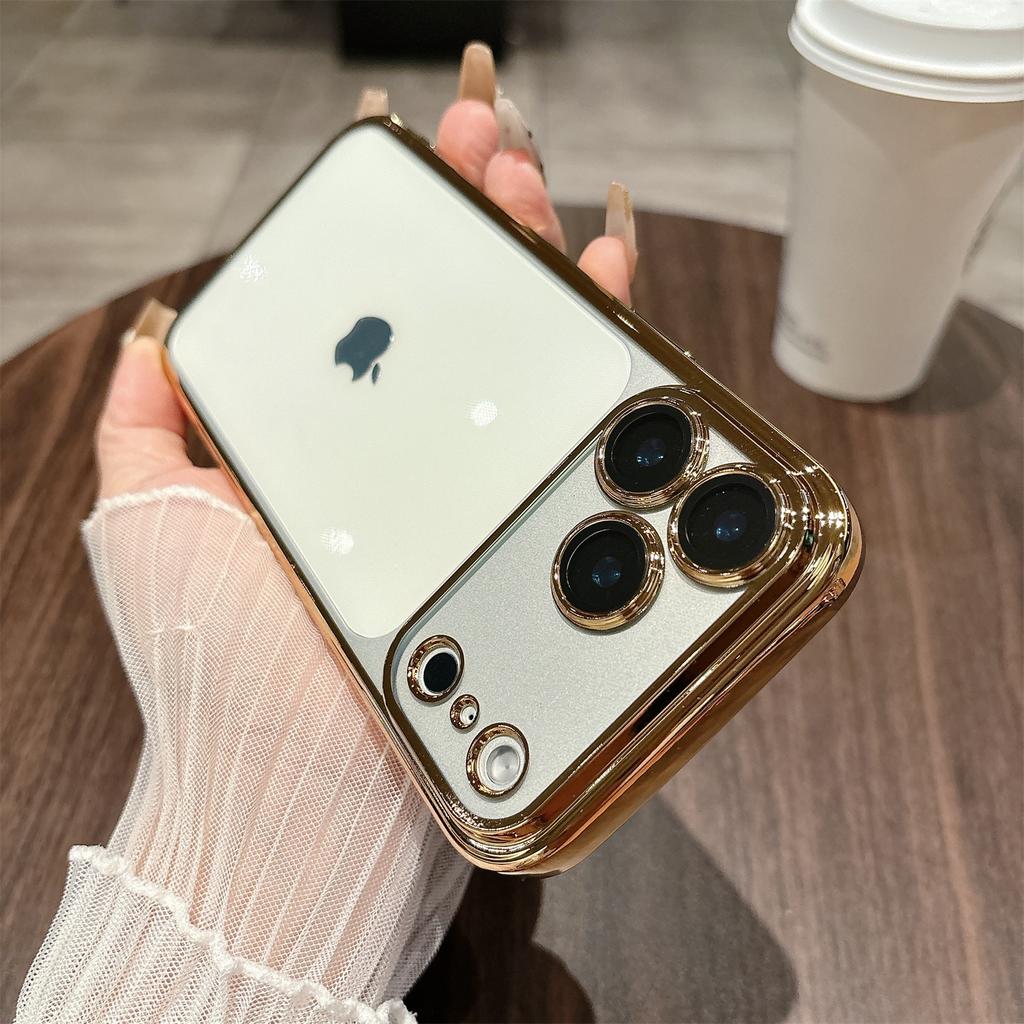 Electroplated TPU Hard Shell Thin Transparent TPU Case for iPhone 17 16 15 14 13 12 11 Pro Max Plus Cover