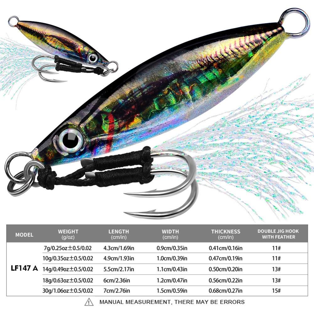 Lifelike Action Bait Metal Spoon Jig Sinking Fishing Lure Fast Sinking Design